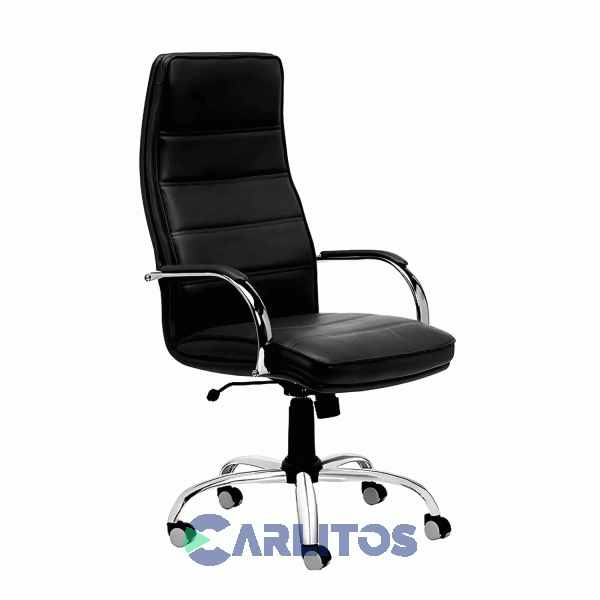 Sillon De Oficina Monet Portantino 901 Base Cromada Tapizado Negro
