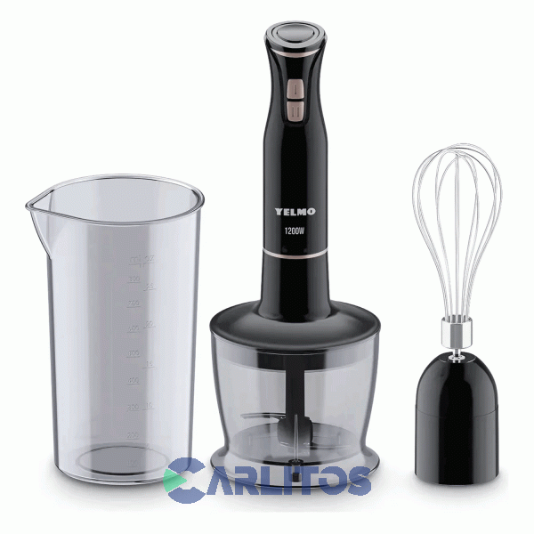 Minipimer Varilla Metal Yelmo 1200 Watts - Vaso Licuador Y Medidor Lm1555