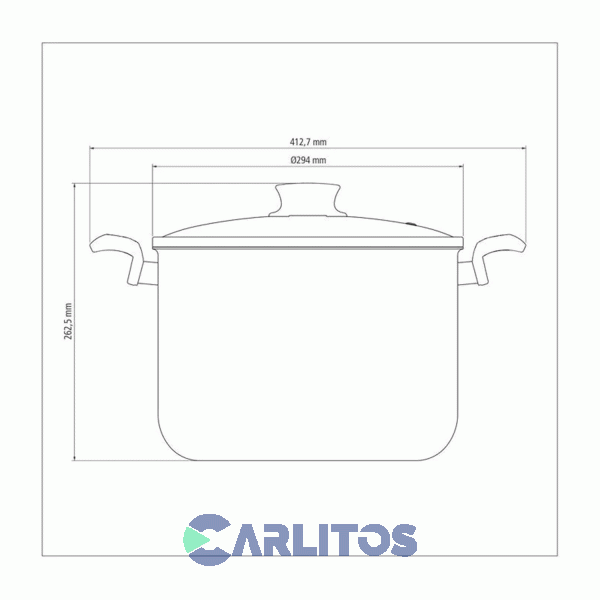 Olla Alta Tramontina Antiadherente 11.8 Lts Linea Paris Textur 28530/628