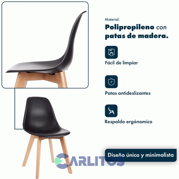 Silla Magnolia Garden Life Negra F908601
