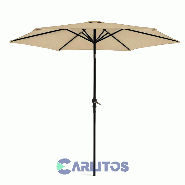 Sombrilla Avelino 2.70 Metros - Tela Poli&eacute;ster Con Manivela T92006 Beige