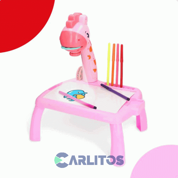 Mesa Didactica Bebesit Para Dibujo Proyector Jirafa 2008-B Rosa