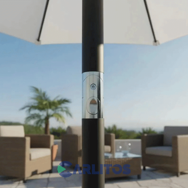 Sombrilla Steel Home 2.70 Mts- Tela Poli&eacute;ster Blanca