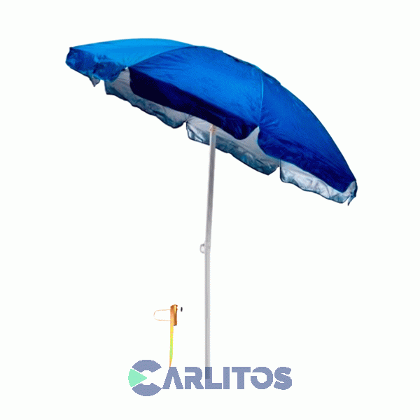 Sombrilla Steel Home 2.00 Metros - Tela Poliester Con Estaca Shsombuv2m-a Azul