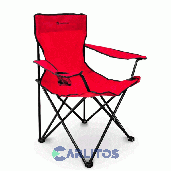Sillon Director Plegable Con Funda Y Apoya Vaso Steel Home Shsillaple80X45 Roja