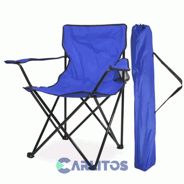 Sillon Director Plegable Con Funda Y Apoya Vaso Steel Home Shsillaple80X45 Azul
