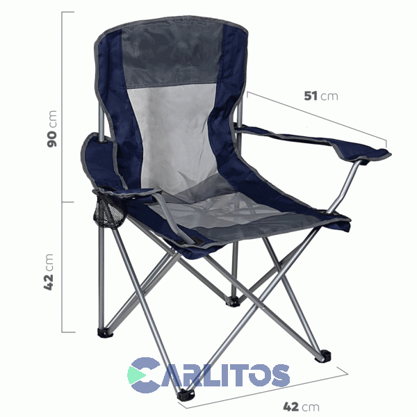 Sillon Director Plegable Con Funda Y Apoya Vaso Waterdog Cha96086bl Azul