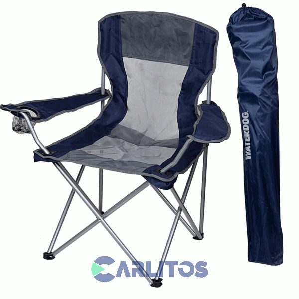 Sillon Director Plegable Con Funda Y Apoya Vaso Waterdog Cha96086bl Azul