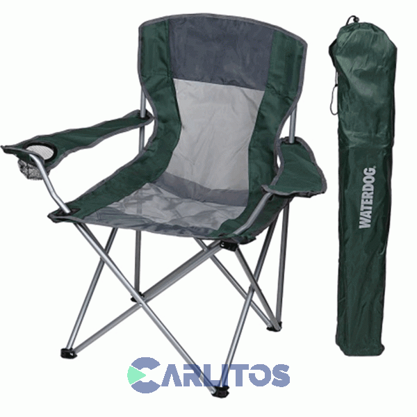 Sillon Director Plegable Con Funda Y Apoya Vaso Waterdog Cha96086gm Verde
