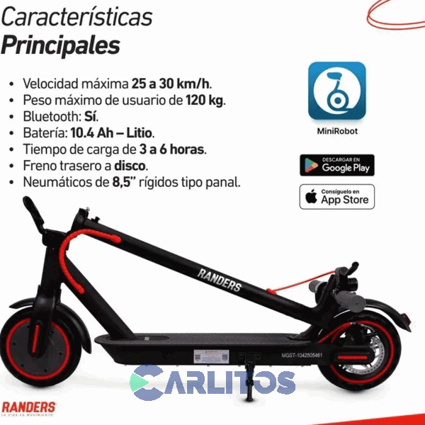 Monopatin Scooter Electrico Randers Sct-104