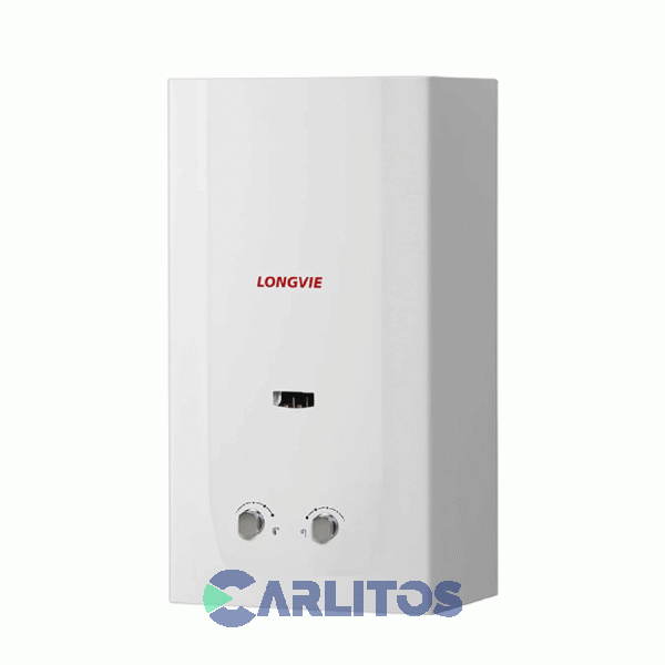Calefon  A Gas Longvie Sin Llama Piloto C/ Sensor Y Valvula 14 Lts GE Cn514ss- Blanco