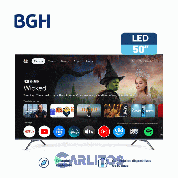 Smart TV Led 50" 4K Ultra HD Con Google Tv Bgh B5026ug6g