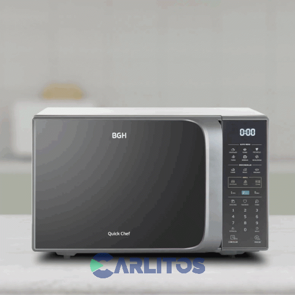 Microondas Con Grill Bgh Digital 23 Litros Gris Bifuncion B223ds20I