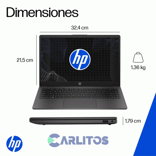 Notebook 14" HP Amd R5-7530U 8 GB HD Solido 512 GB 245 G10 81s91lt-h