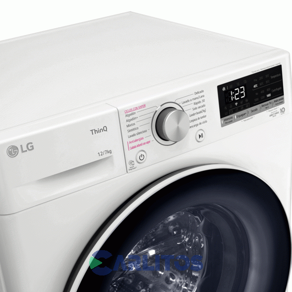 Lavarropa Carga Frontal Lg Inverter 12 KG 1400 RPM Wifi Blanco Wm12wvc4s6