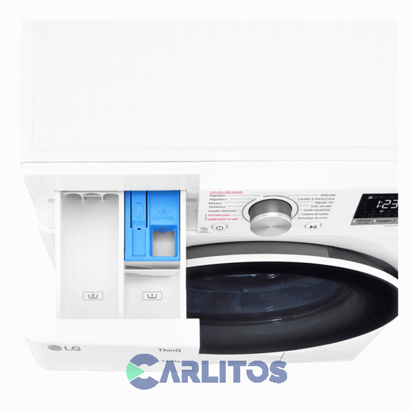 Lavarropa Carga Frontal Lg Inverter 12 KG 1400 RPM Wifi Blanco Wm12wvc4s6