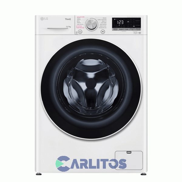 Lavarropa Carga Frontal Lg Inverter 12 KG 1400 RPM Wifi Blanco Wm12wvc4s6