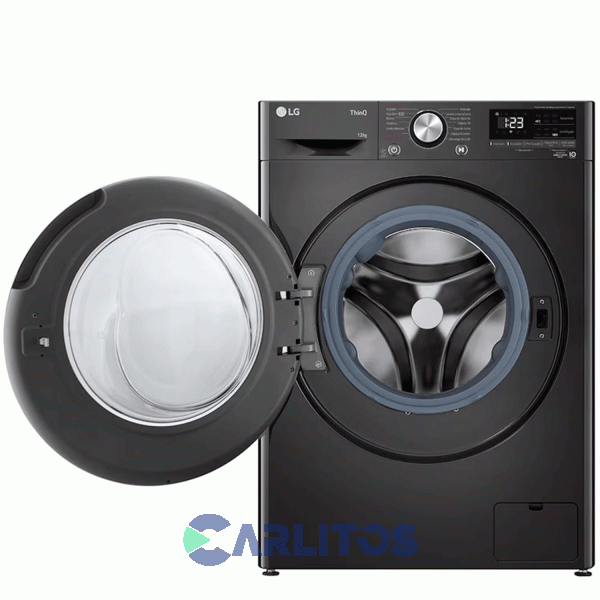 Lavasecarropa Lg Inverter 12+7 Kg 1400 RPM Negro Wd12bvc4s6