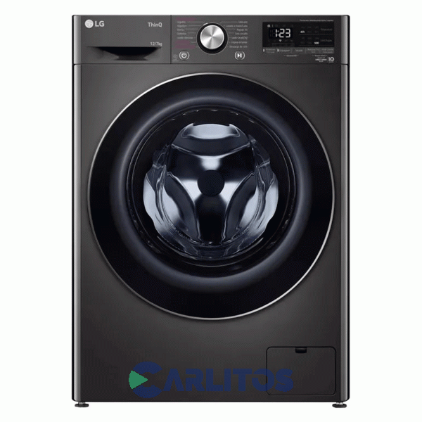 Lavasecarropa Lg Inverter 12+7 Kg 1400 RPM Negro Wd12bvc4s6