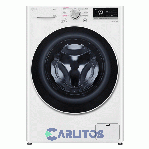 Lavasecarropa Lg Inverter 12+7 Kg 1400 RPM Blanco Wd12wvc4s6
