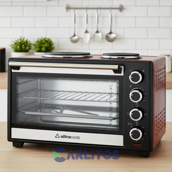 Horno El&eacute;ctrico Ultracomb Grill Convecci&oacute;n 50 Litros - 2 Anafes Uc50ac Rojo