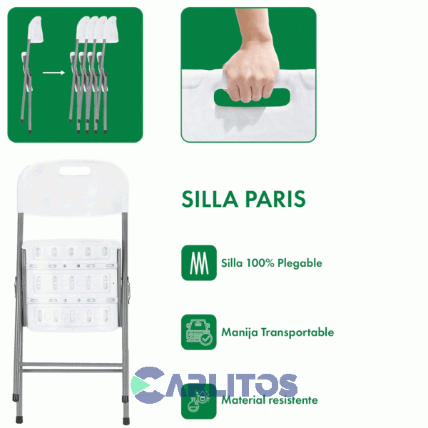 Silla Plegable Paris Garden Life Blanca T410000