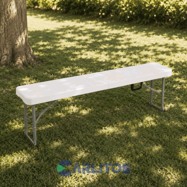 Banco Picnic Plegable Garden Life Con Estructura De Acero 1.20 Mts T420000 Blanco