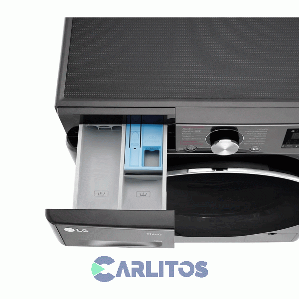 Lavarropa Carga Frontal Lg Inverter 12 KG 1400 RPM Negro Wifi Wm12bvc4s6