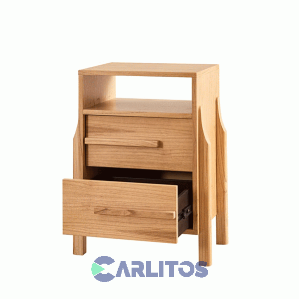 Mesa De Luz Genoud 2 Cajones Bohemia Paraiso Roble