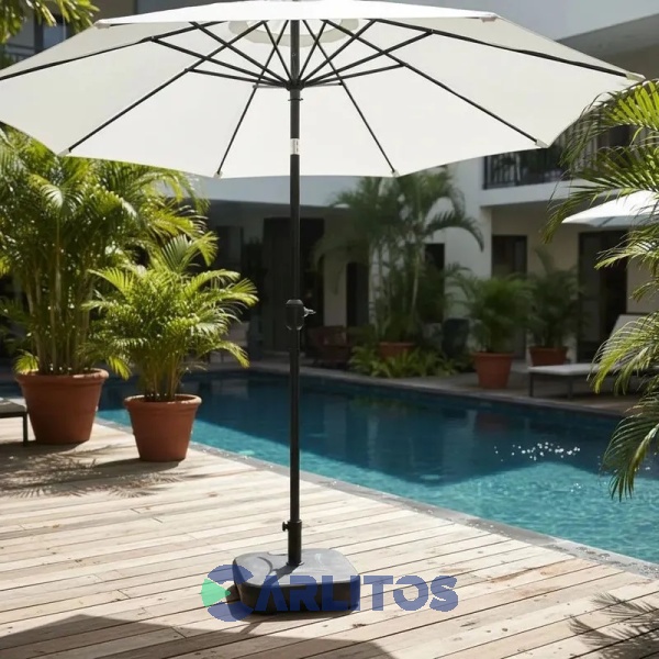 Sombrilla Steel Home 2.70 Mts- Tela Poli&eacute;ster Blanca