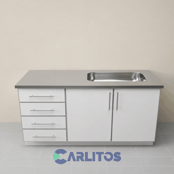 Bacha De Acero Inoxidable 1.40 Mts Danubio Con Pileta Simple Dm 52