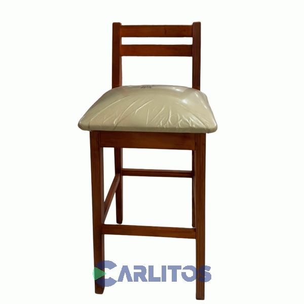 Banqueta Pacifico Inmacol Ecocuero Beige Con Respaldo Cod: 229 Lustre Casta&ntilde;o