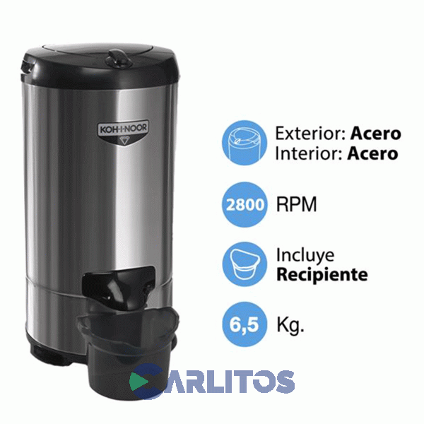 Secarropa Centrifugo Koh-I-Noor 6.5 KG Acero Inoxidable A-665
