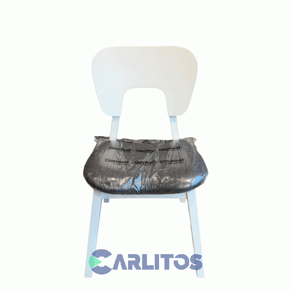 Silla Naoto Tapizado En Tela Genoud Linea Vintag Blanco