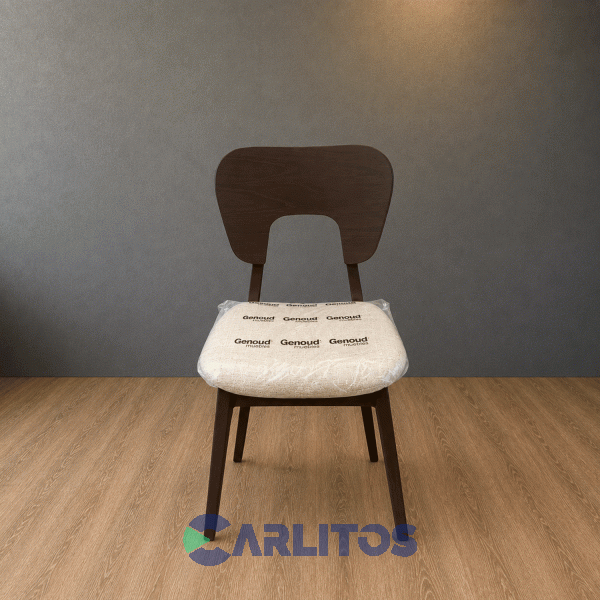 Silla Naoto Tapizado En Tela Genoud Linea Vintag Nogal