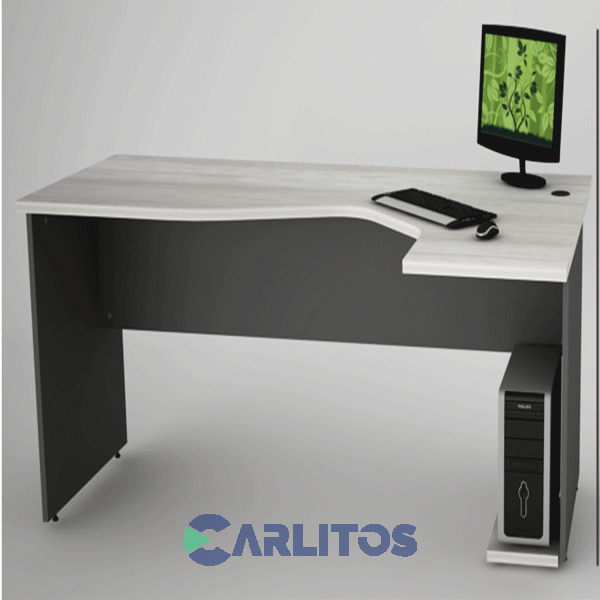 Escritorio Puesto De Trabajo Derecho 1.80 Mts Piro Muebles Grafito/Ceniza