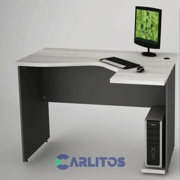 Escritorio Puesto De Trabajo Derecho 1.50 Mts Piro Muebles Grafito/Ceniza