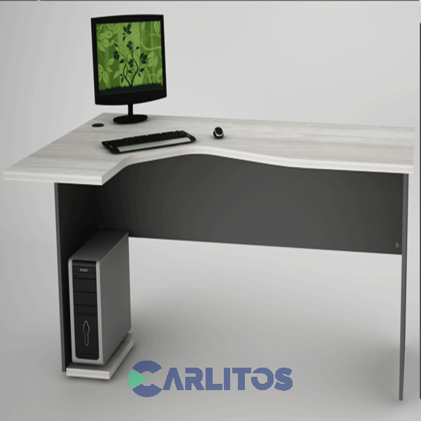 Escritorio Puesto De Trabajo Izquierdo 1.80 Mts  Piro Muebles Grafito/Ceniza