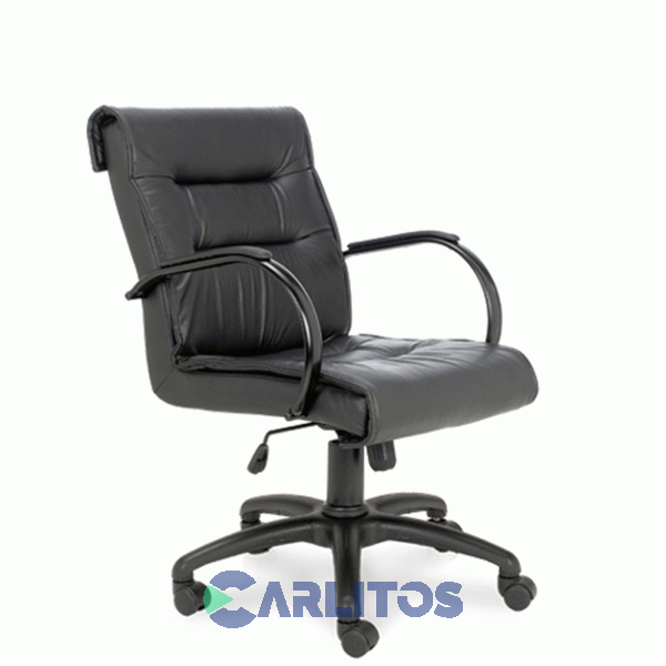 Sill&oacute;n De Oficina Trento Portantino 500 Base Negra Tapizado Negro
