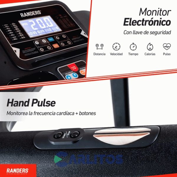 Fitness Cinta Motorizada 2.5 HP Randers Inclinacion Eectronica Arg-780-x