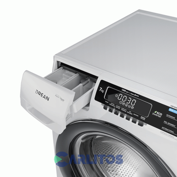 Lavarropa Carga Frontal Drean Inverter 7 KG 1000 RPM  Blanco Lcfdr0710sb0