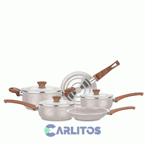Bateria Aluminio  Antiadherente 4 Piezas Ceramica Vainilla Mta 2018/21526