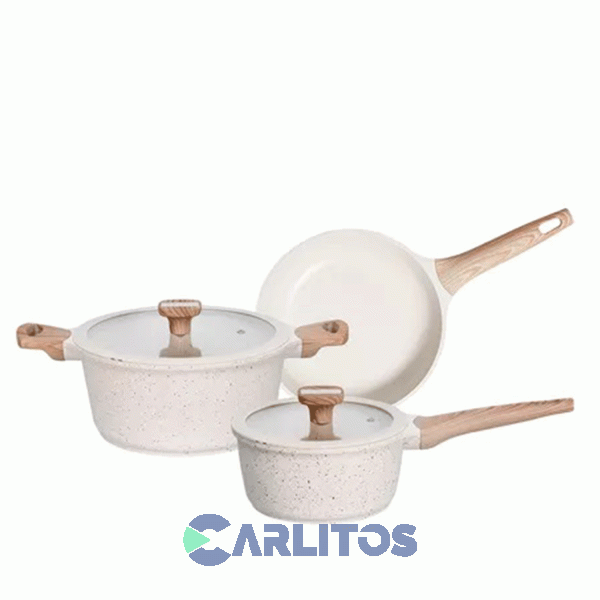 Bateria Fundicion  Antiadherente 3 Piezas Onix Beige Utile UT-1074/21477