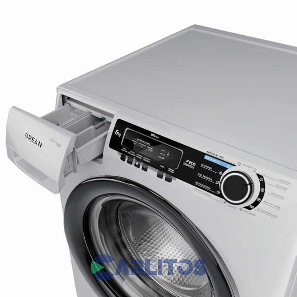 Lavarropa Carga Frontal Drean 6 KG 900 RPM Inverter Blanco Lcfdr0609lb0