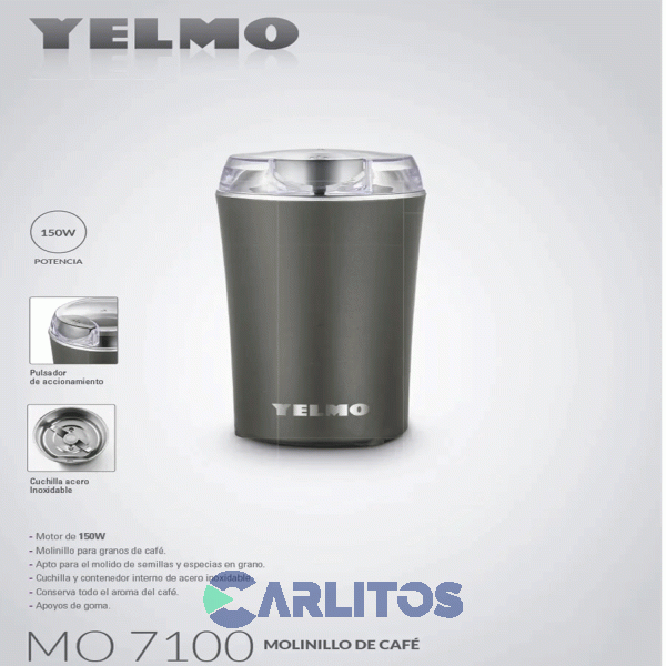 Molinillo De Caf&eacute; Yelmo Negro 150 Watts Mo-7100