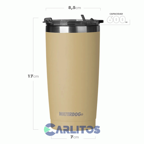Vaso Con Tapa Waterdog Vitta600yw Amarillo