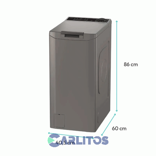 Lavarropa Carga Superior Candy Smart Inverter 7 KG - 1400 RPM Gris Tca474t5r-12