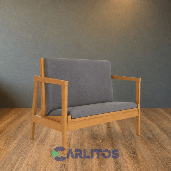 Sill&oacute;n Escandinavo Dos Cuerpo Tapizado Tela Miel