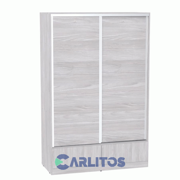 Placard 1.38 Mts Corredizo 2 Puertas 2 Cajones Orlandi Jacaranda