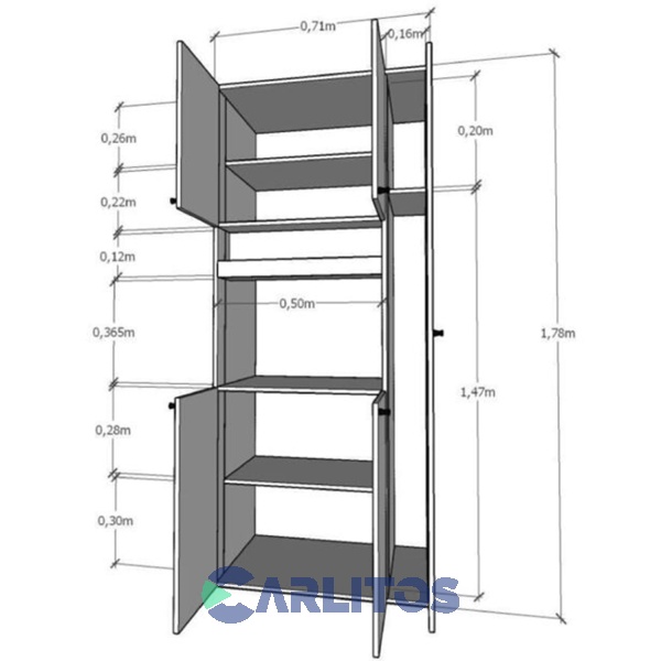 Organizador Multifunci&oacute;n Escobero 1 Puerta Cod: 3086-Ccb Cocobolo-Blanco